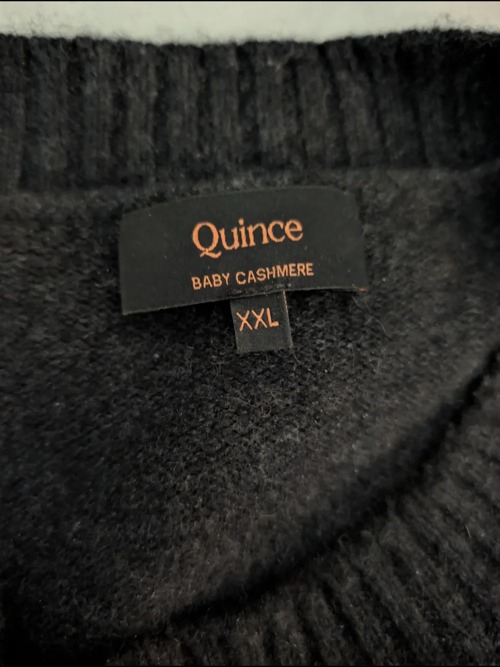 Quince Luxe 100% Baby Cashmere Crewneck Sweater Heather Caviar XXL NWOT